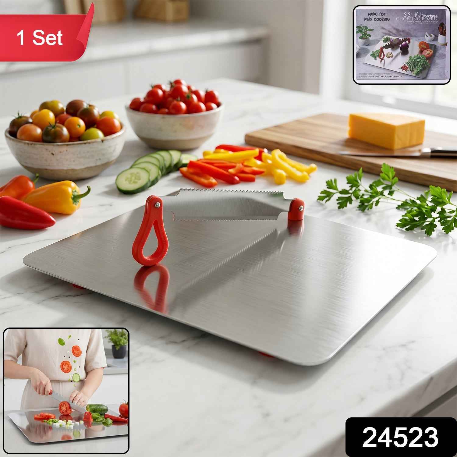Stainless Steel Multipurpose Chopping Board – Hygienic & Durable for Kitchen