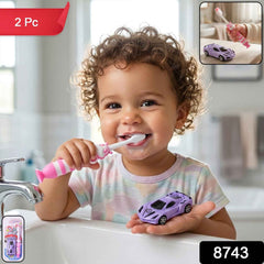 Kids Toothbrush with Cartoon Car – Soft Bristle & Easy Handle