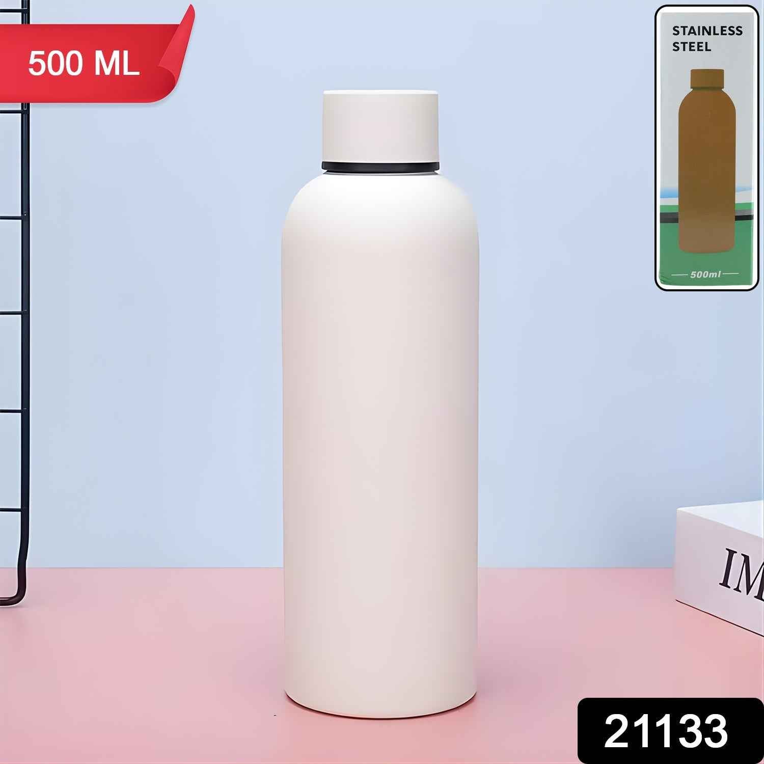 Insulated Stainless Steel Water Bottle – 500ml Durable Design