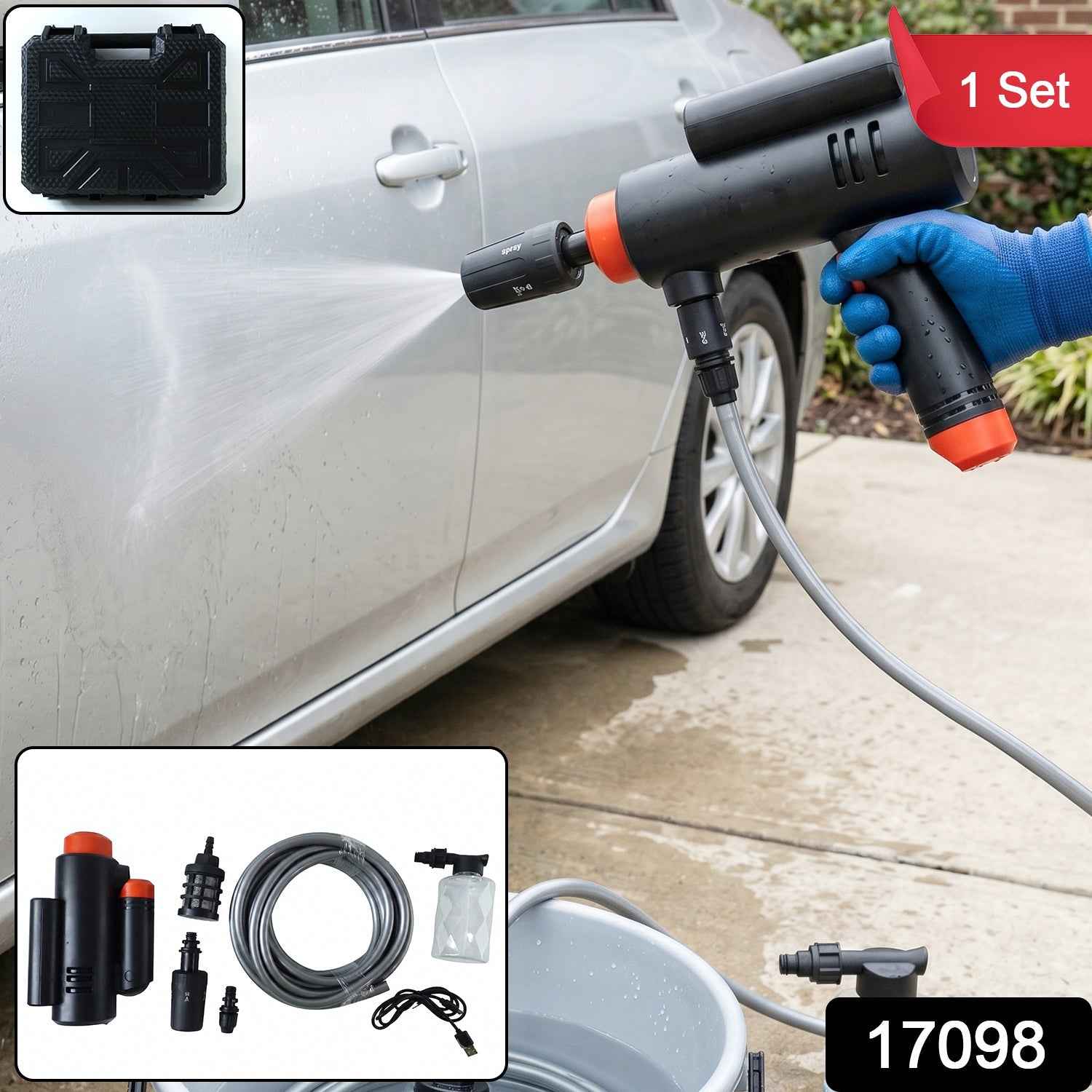 Portable Cordless Car Washer – High Pressure Cleaning Kit
