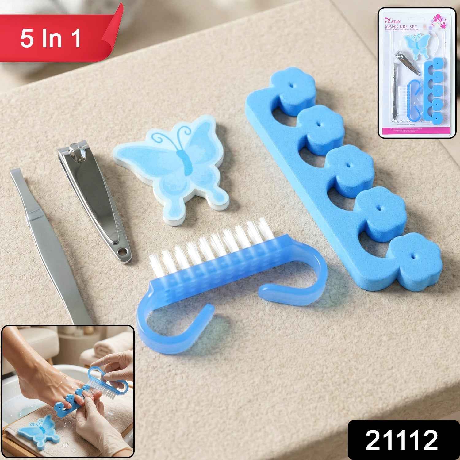 Premium 5 in 1 manicure pedicure kit – Complete nail care tools for home & travel
