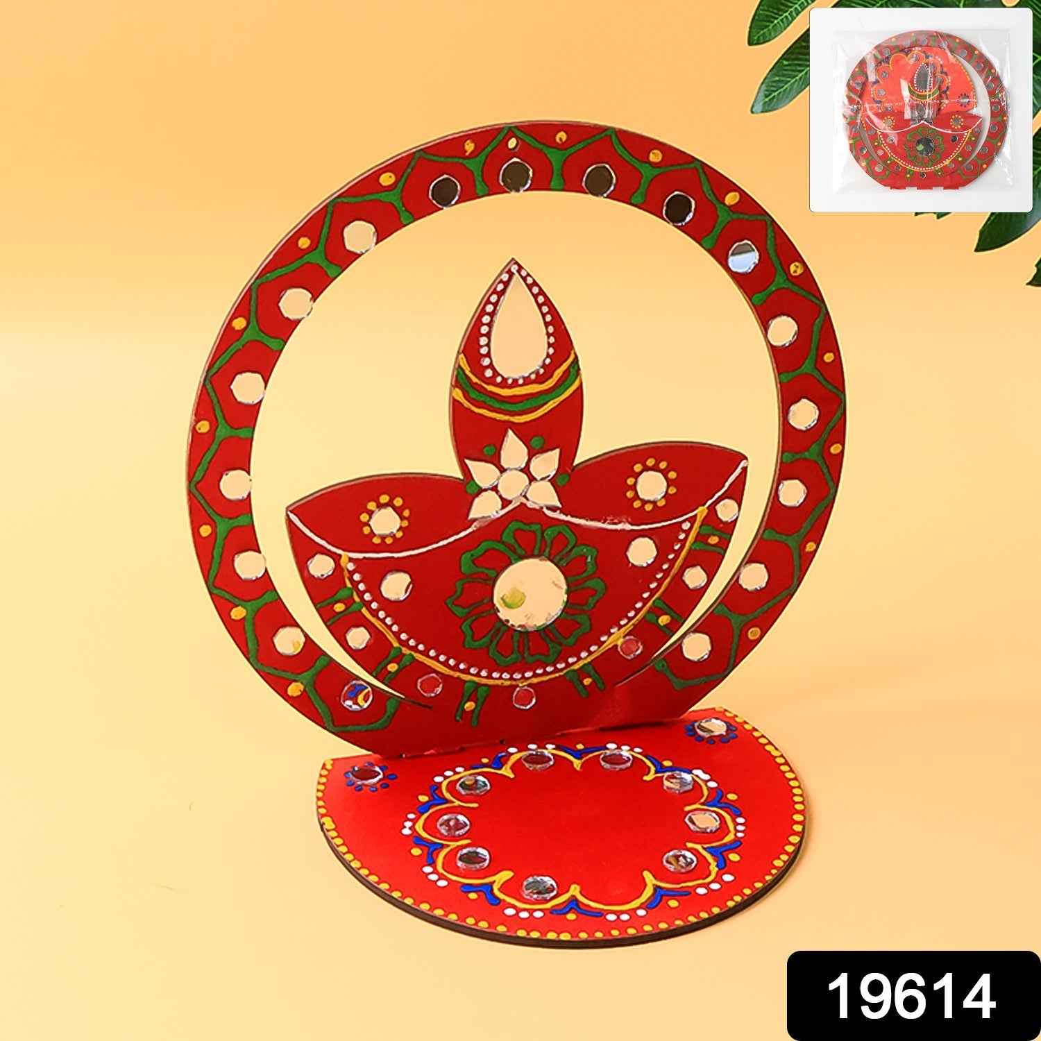 Wooden Decorative Diya Stand – Handcrafted Festive Tea Light Holder