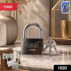 Heavy Steel Padlock – 70mm Square, Hardened Shackle, 3 Keys | Styleva