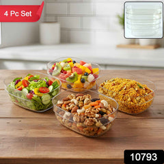 Clear Serving Bowl Set – 4 Durable Multipurpose Bowls