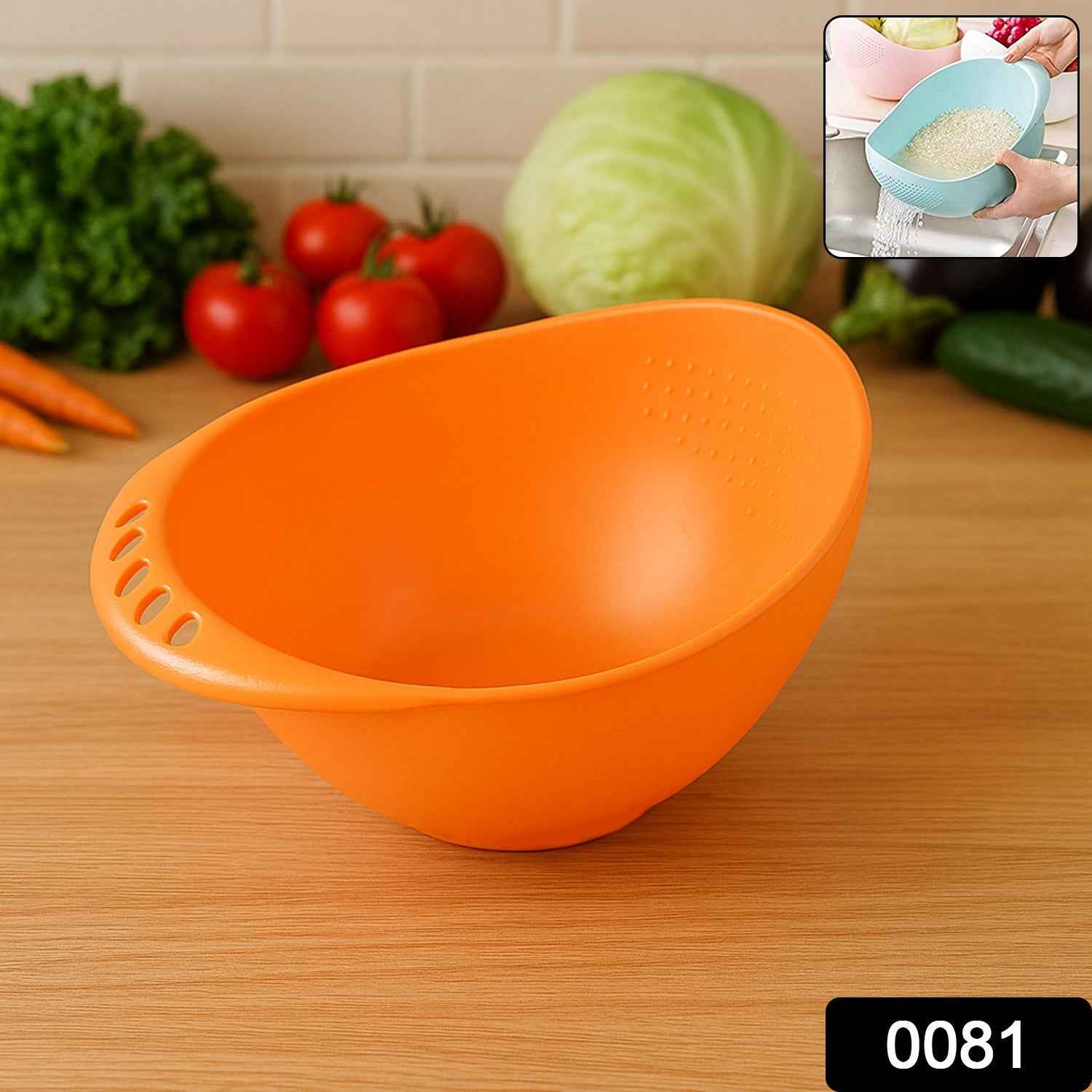 Rice Washing Bowl – Durable Plastic Vegetable Strainer | Tidy Table