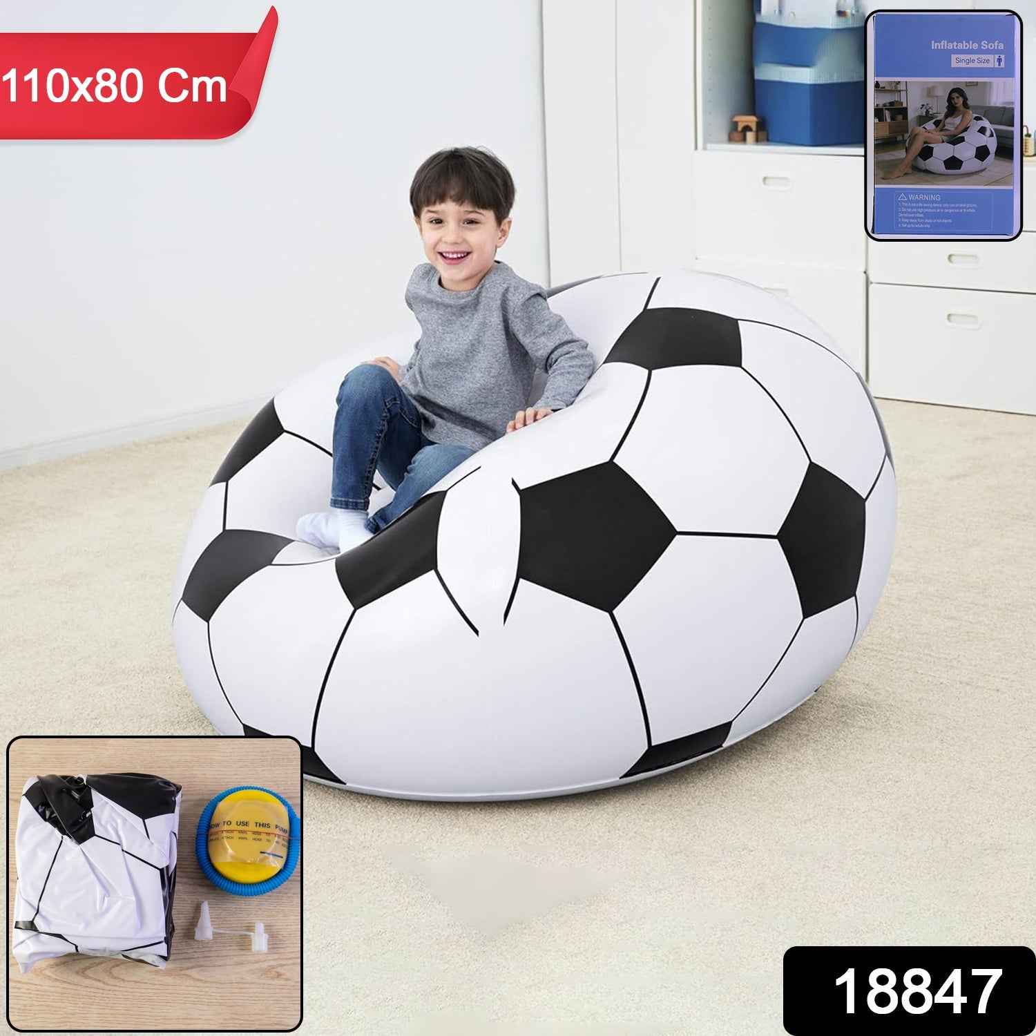 Inflatable Soccer Ball Lounge Chair – Fun & Comfortable for Kids
