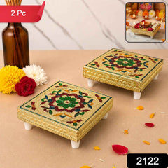 Wooden Pooja Chowki – Handicraft Bajot for Home Temple | Styleva