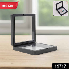Jewellery Display Box – Transparent Floating Frame Organizer 9x9 cm