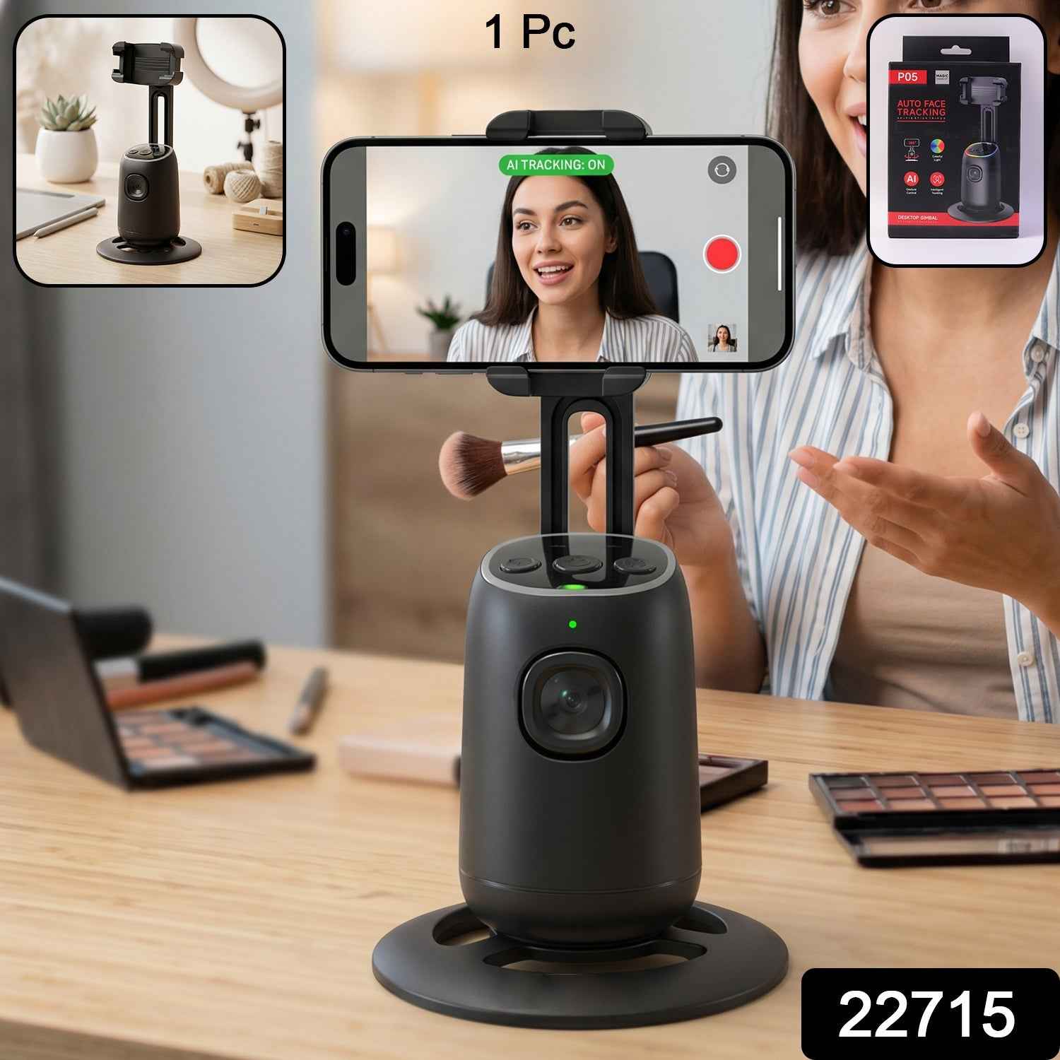 AI Face Tracking Mobile Holder Ð Hands-Free 360¡ Video Streaming