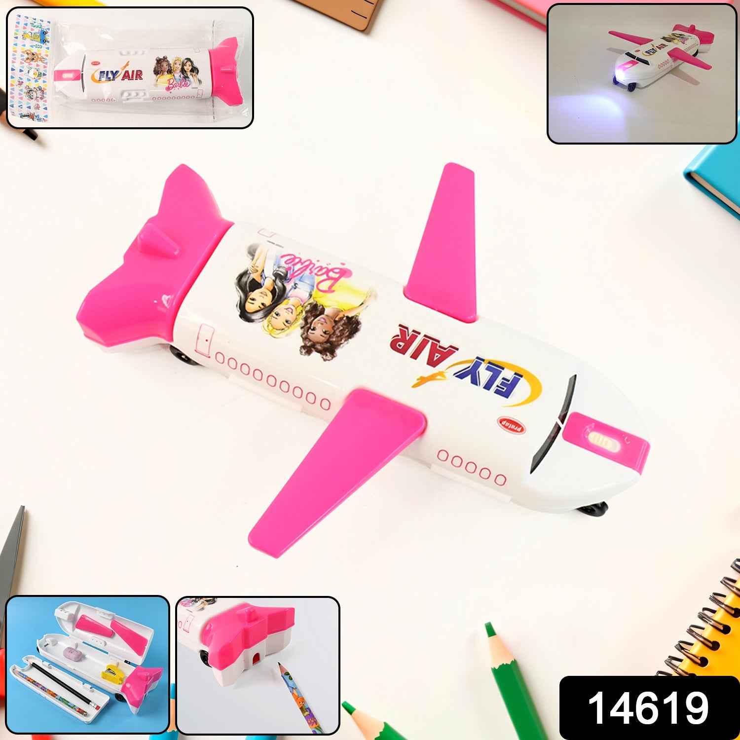 Airplane Pencil Box – LED Light & Sharpener | Deskrova