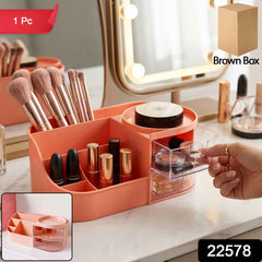 Multipurpose Makeup Organizer – Space-Saving with Drawers & Brush Holder