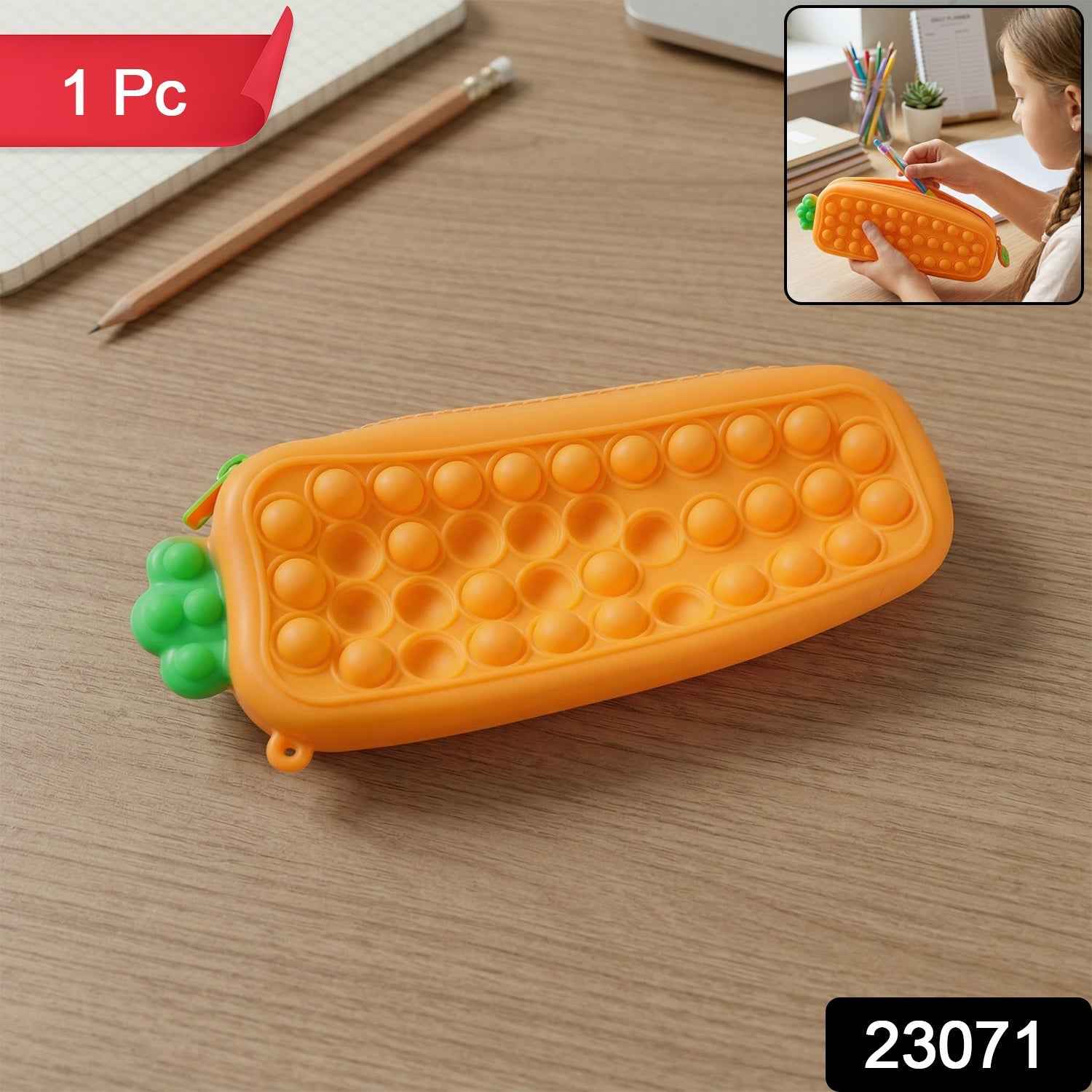 Pop It Silicone Pencil Pouch – Stress-Relieving & Spacious Organizer