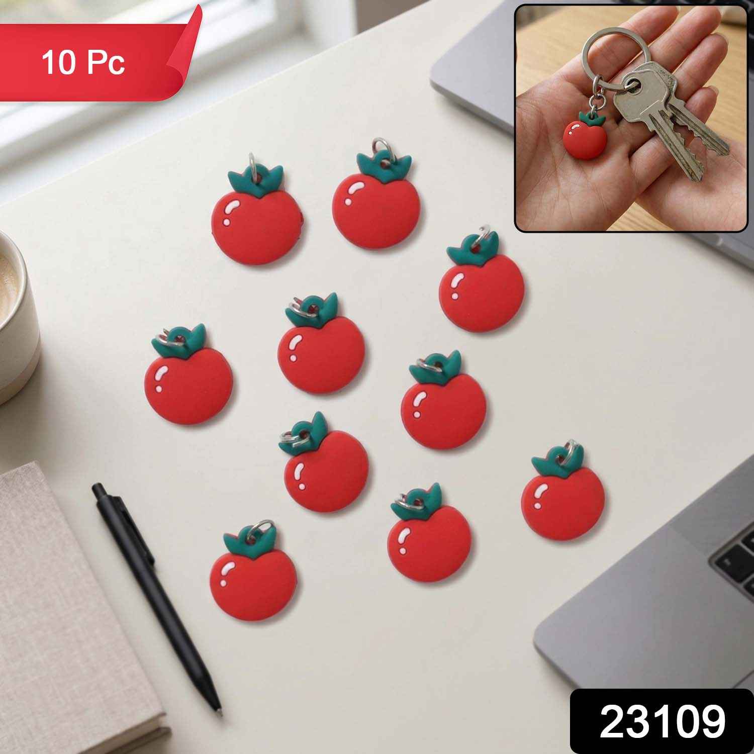 Red Apple Keychain – Cute & Versatile Bag Charm for Gifts
