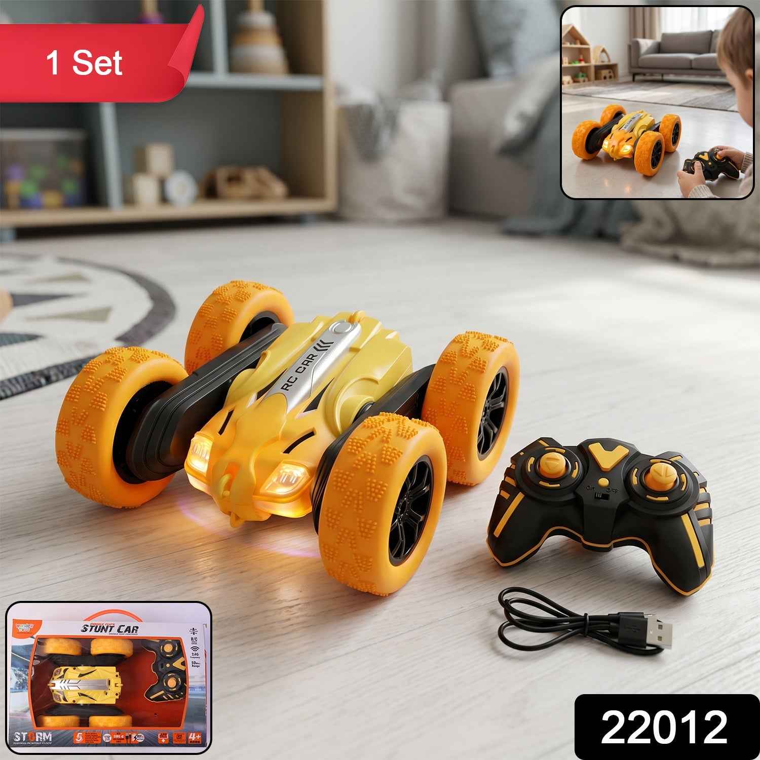 Remote Control Double Flip Stunt Car Ð High-Speed Fun with Lights
