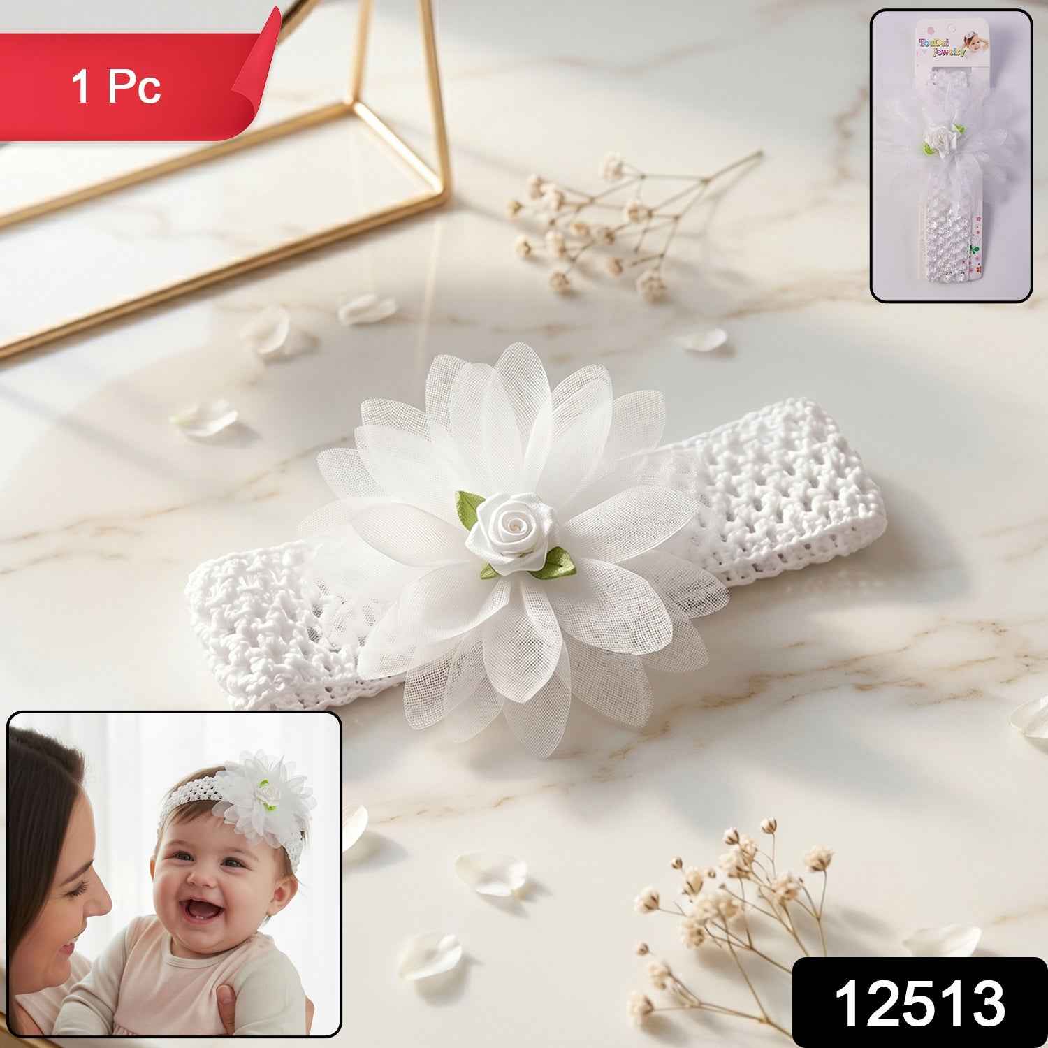 Cute Soft Elastic Floral Baby Headband Ð Comfortable & Stylish