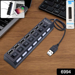 7 Port USB Hub – 7-in-1 Individual Switches, LED Indicators | Compshop
