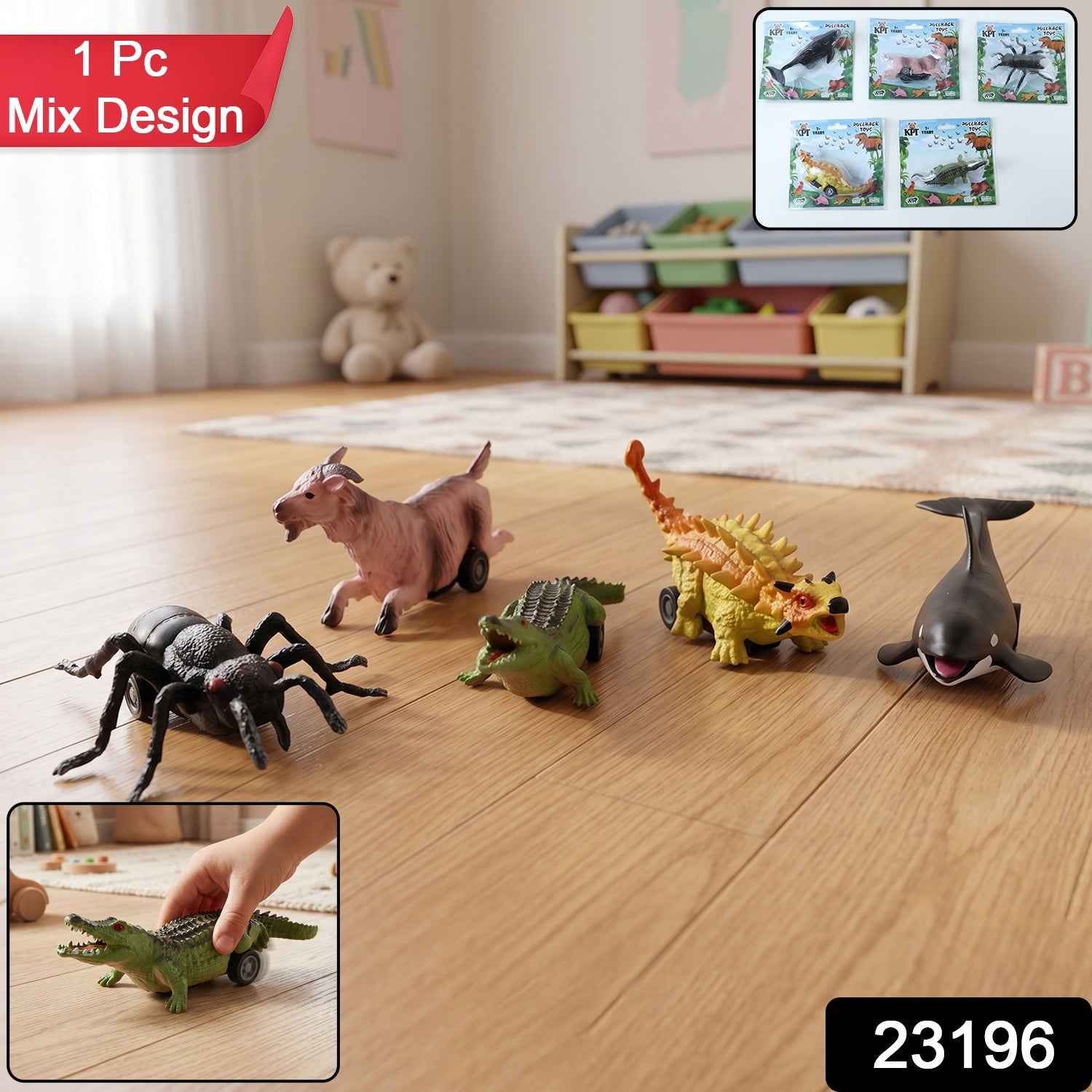 Kids Animal Pull Back Toy Ð Fun Rolling Motion & Imaginative Play