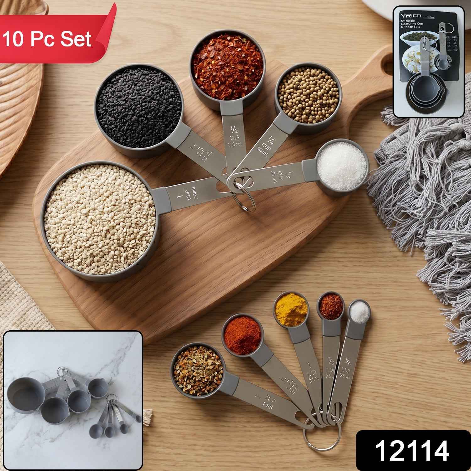 Plastic Measuring Cups and Spoons Set Ð Accurate Kitchen Tools