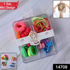 Kids Hair Accessories Set – Vibrant Mix with Storage Box