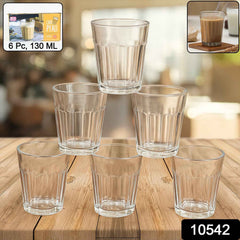 Chai Pyali Glass Set – 6 Pcs Transparent Unbreakable 130ml