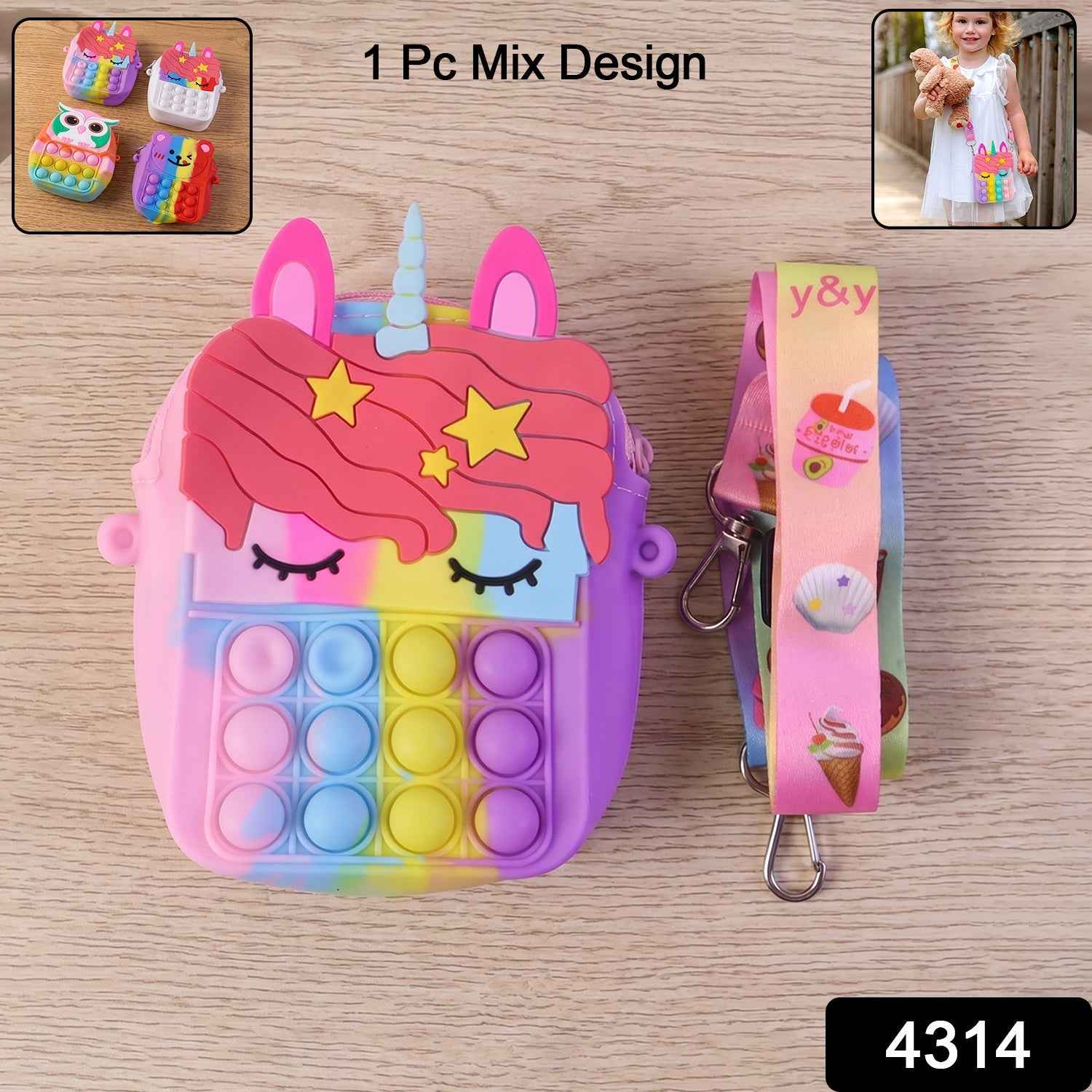 Kids Pop It Shoulder Bag – Fun Silicone Fidget Toy & Storage