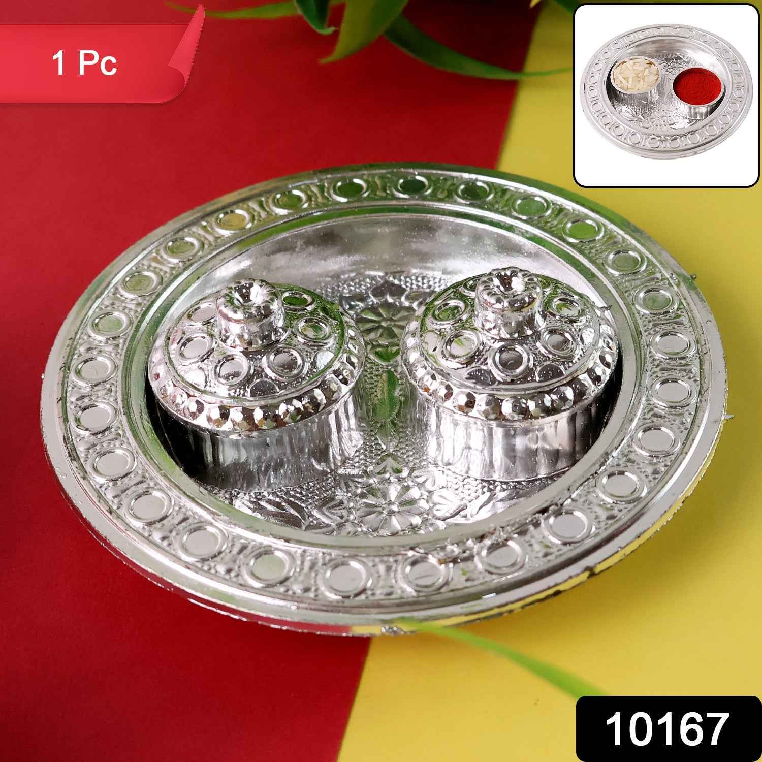 Kumkum Thali Holder – Small Round Puja Plate | Styleva