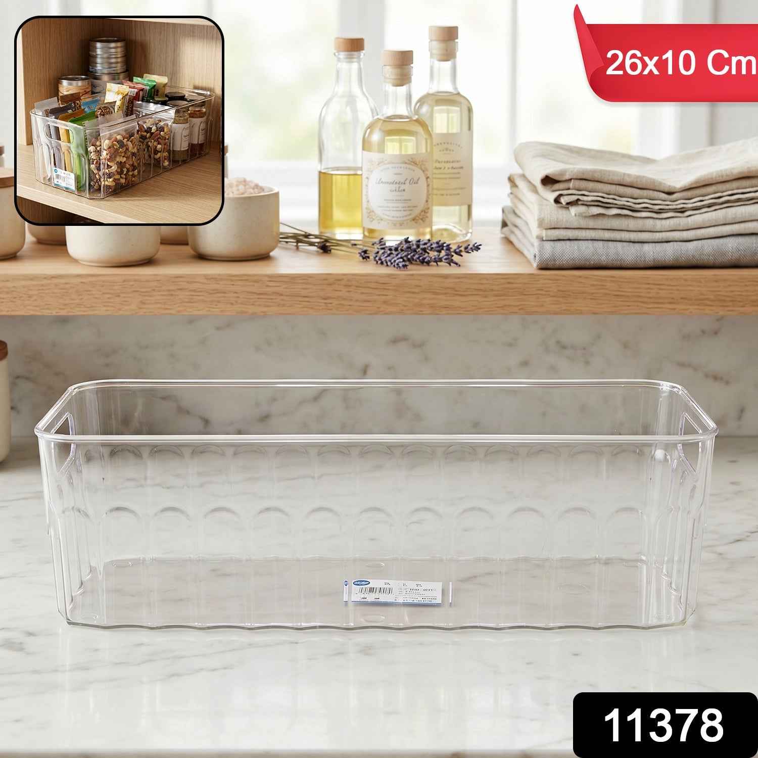 Plastic Fridge Organizer Basket – Clear Storage Solution for Kitchen