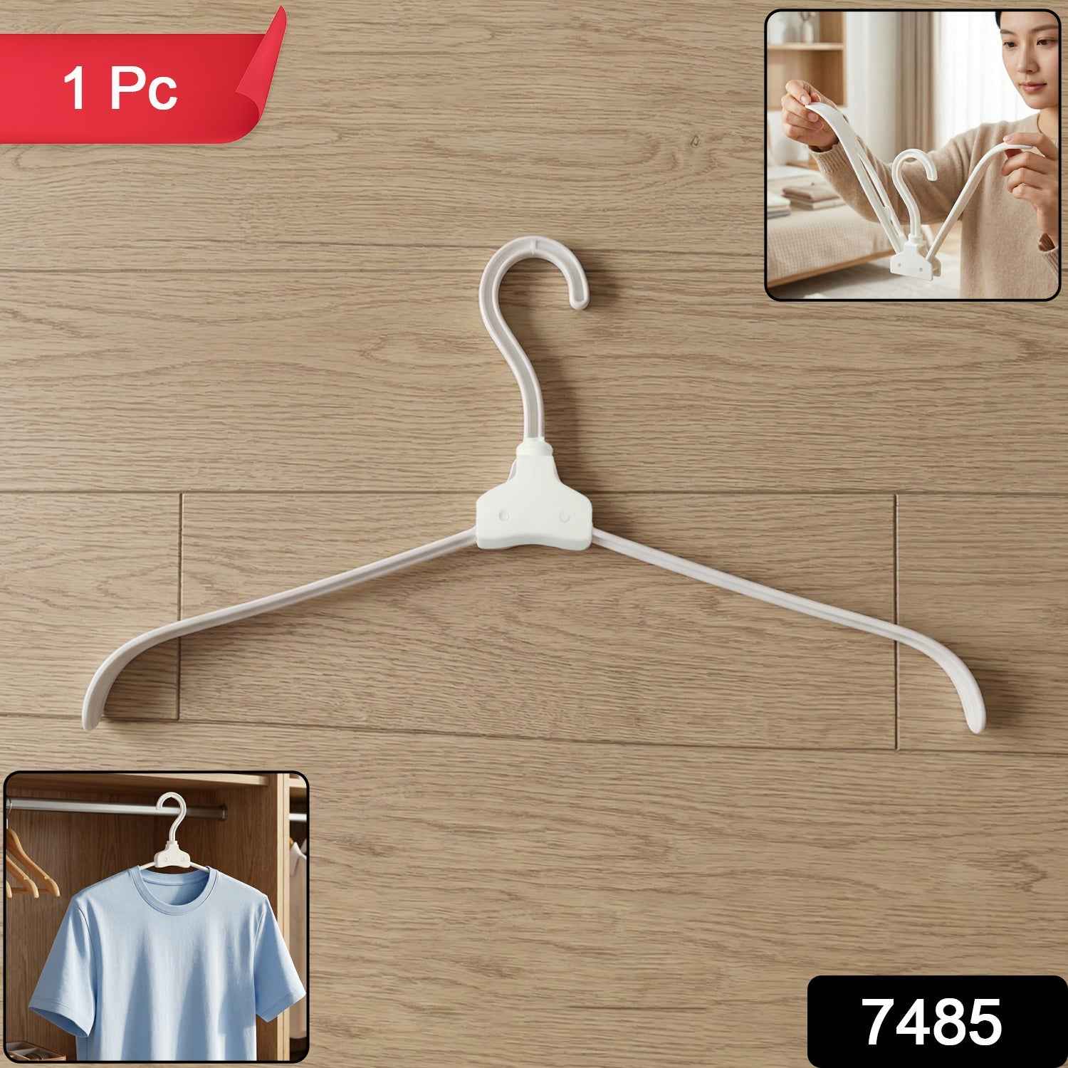 Foldable Plastic Clothes Hanger – Space Saving & Travel Friendly