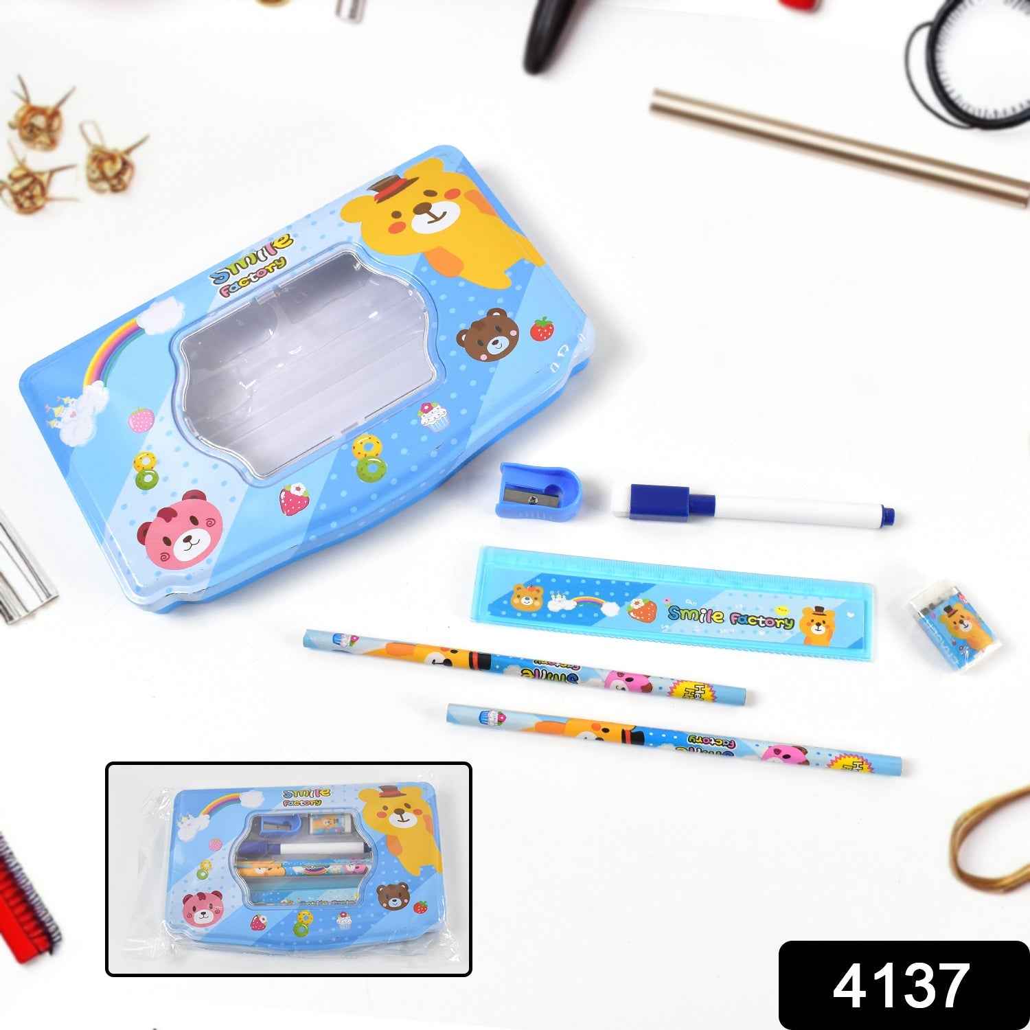 Kids Metal Compass Box Set – Durable 6 Pc Stationery | Deskrova