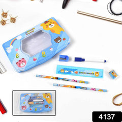Kids Metal Compass Box Set – Durable 6 Pc Stationery | Deskrova