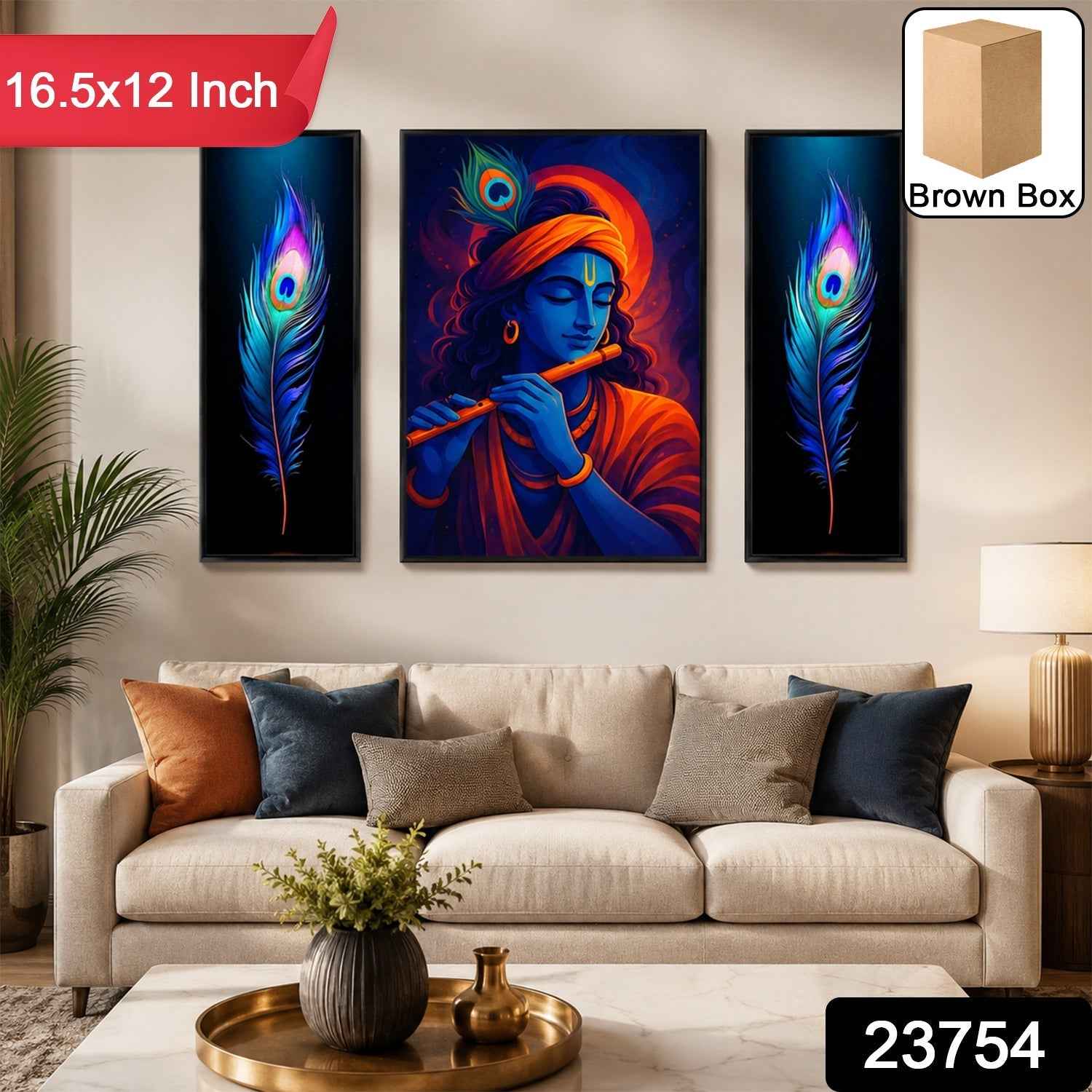 Krishna Wall Art Ð Vibrant MDF Painting for Spiritual DŽcor