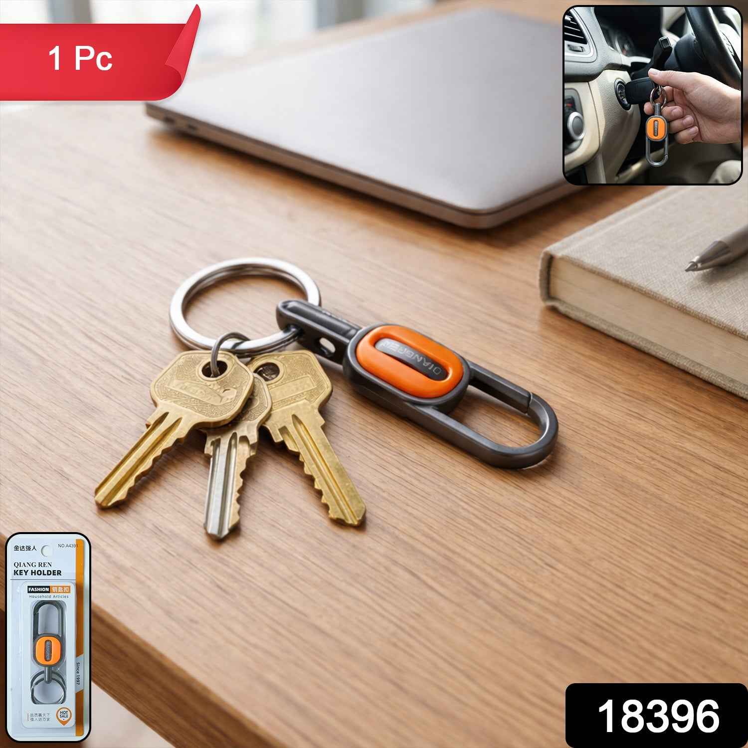 Heavy Duty Push Lock Metal Keychain – Secure Dual Ring Design