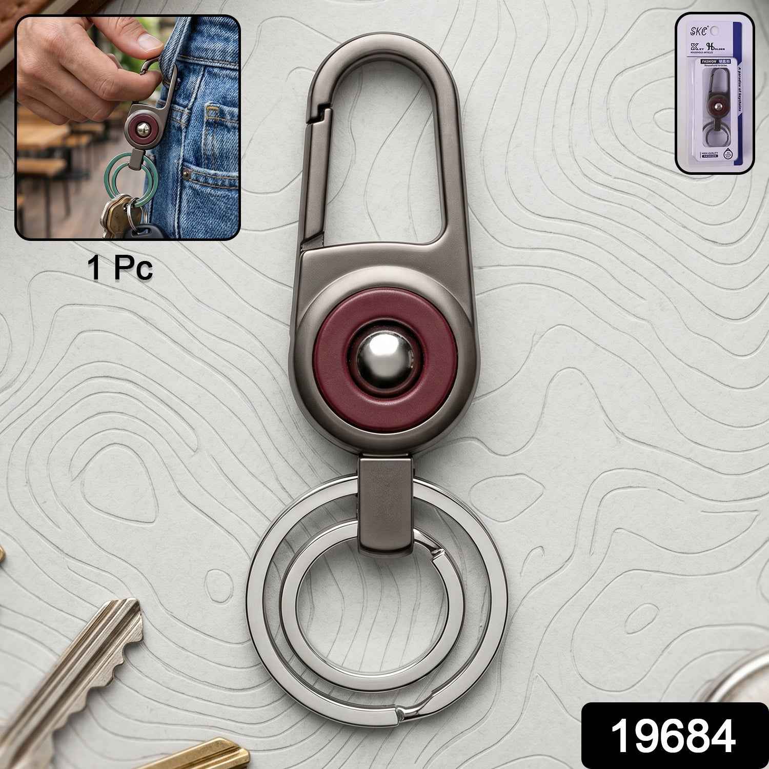 Heavy Duty Metal Key Holder – Secure Clipping & Dual Rings