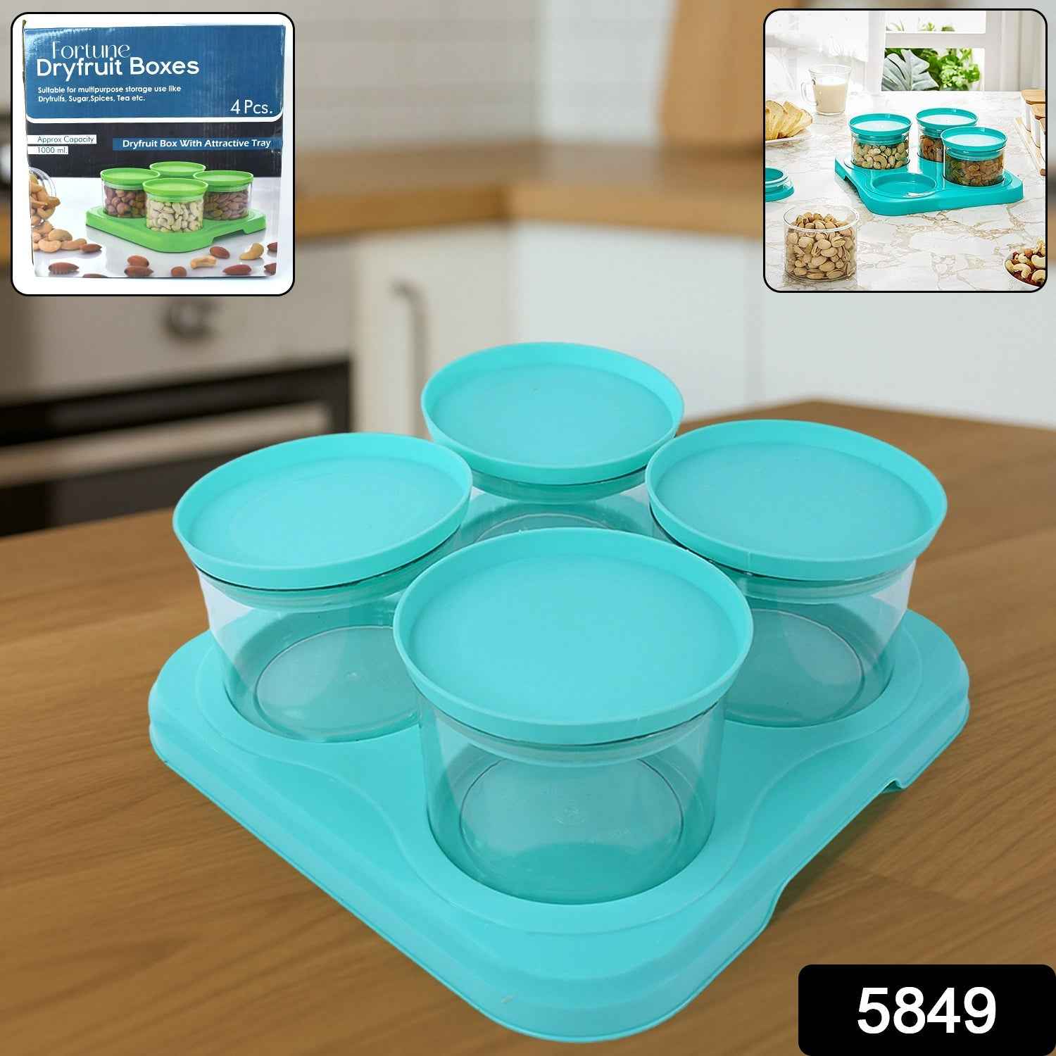 Mukhwas Dani Set – Airtight 4 Pc Jars with Stylish Tray | Organivo