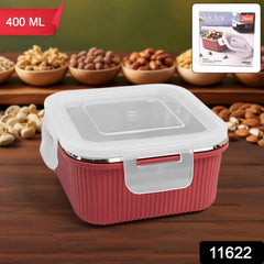 Square Stainless Steel Food Storage Container – 400ml Airtight