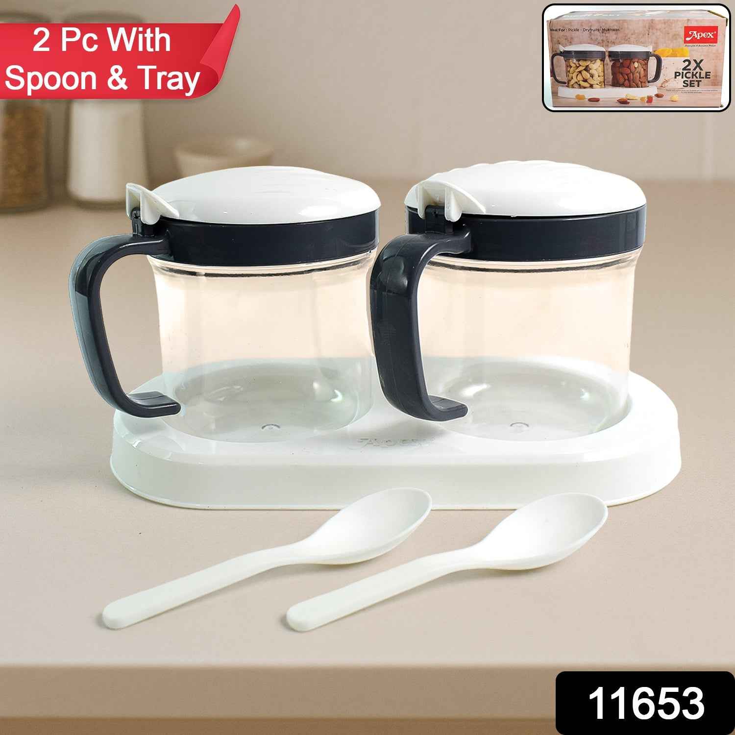 Pickle Container Set – Airtight & Unbreakable 2-Piece Jars