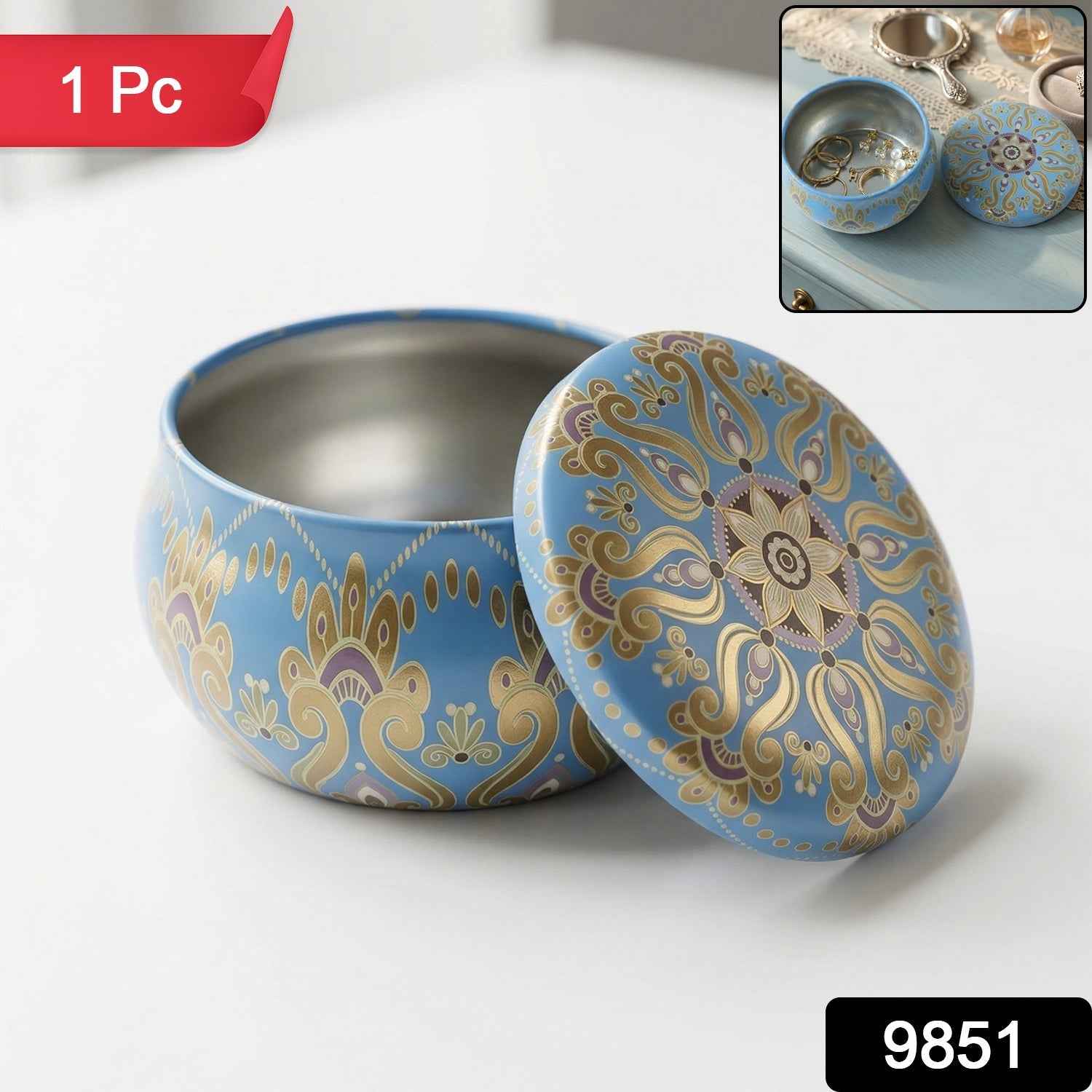 Mandala Metal Candle Container – Reusable & Vibrant Decor