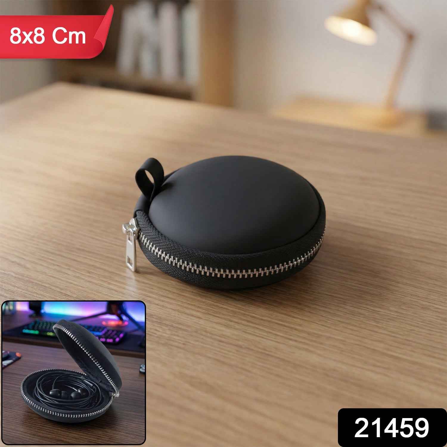 Earphone Carrying Case – Compact Hard Shell with Zipper Closure