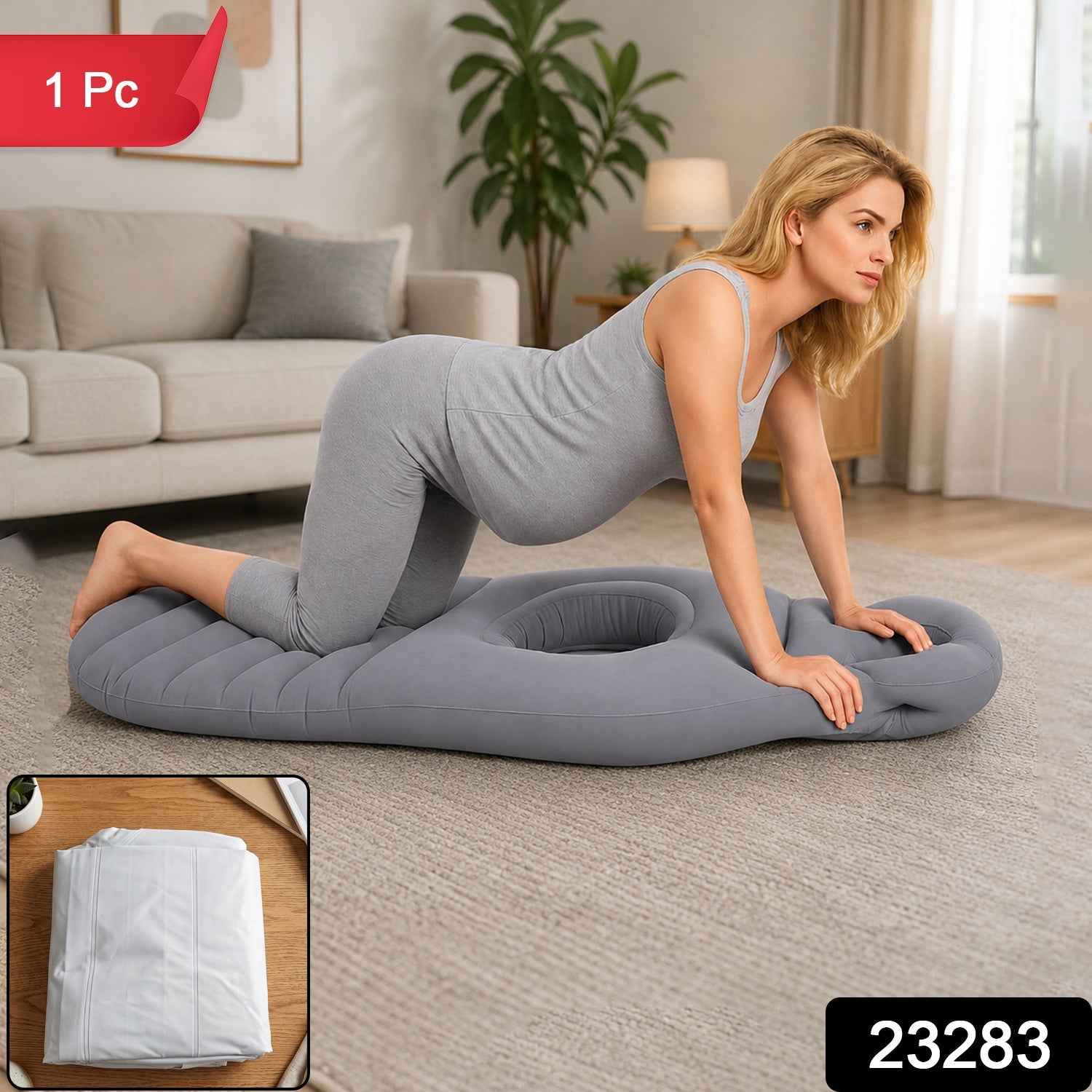 Inflatable Pregnancy Pillow Maternity Support Mat with Belly Hole (1 Pc)