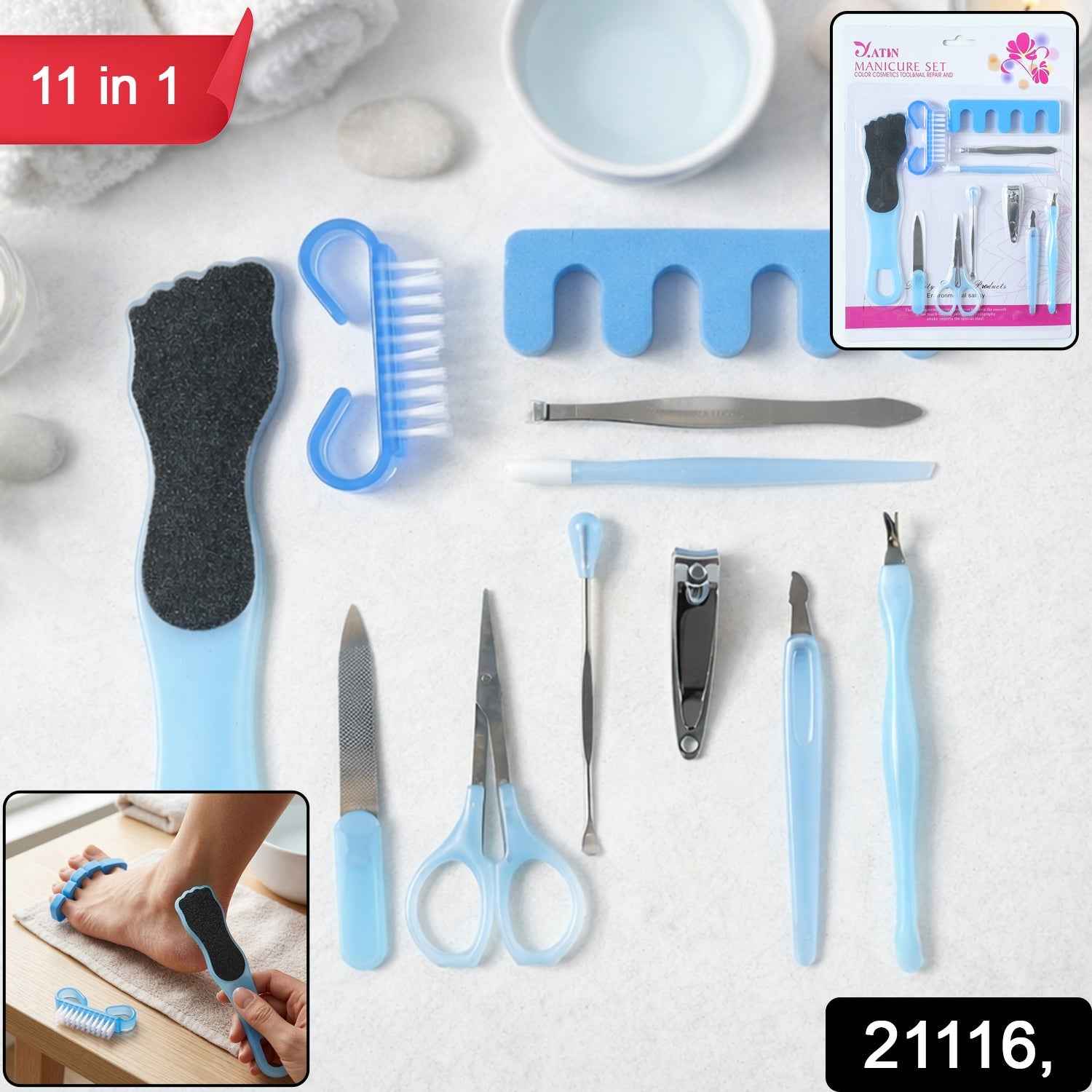 11 in 1 manicure pedicure kit – Complete nail care for home and salon
