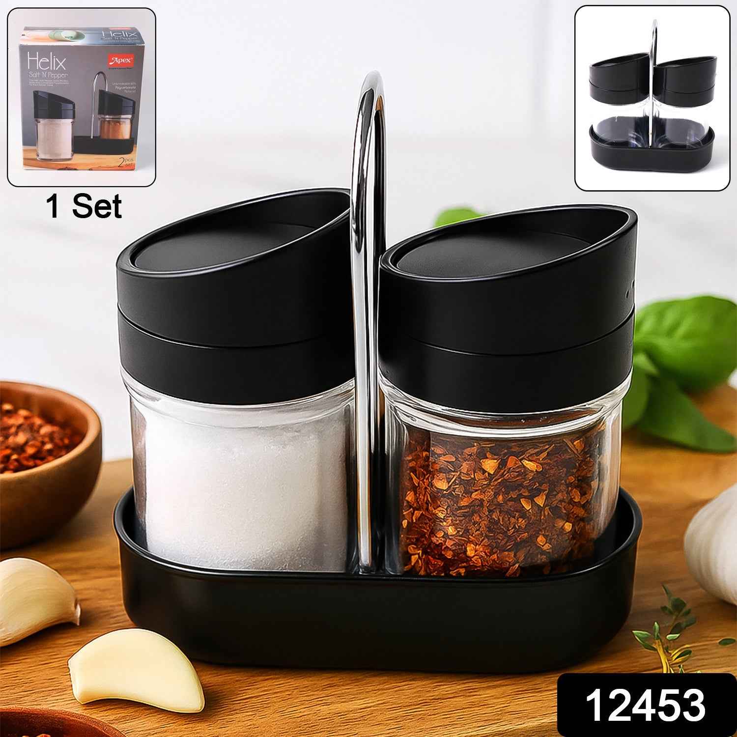 Salt N Pepper Plastic Jar Set – Durable Kitchen Spice Storage