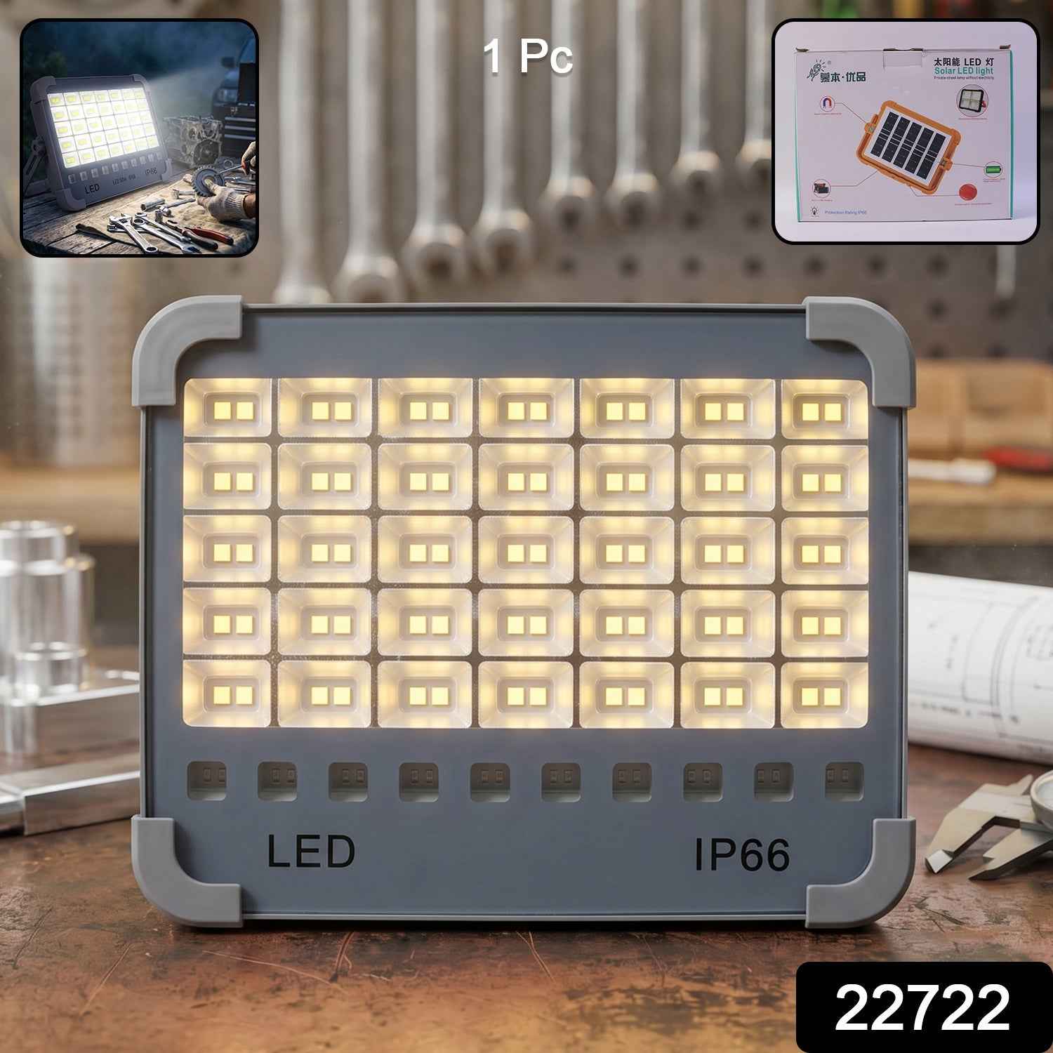 Solar USB Rechargeable LED Flood Light – Waterproof & Portable