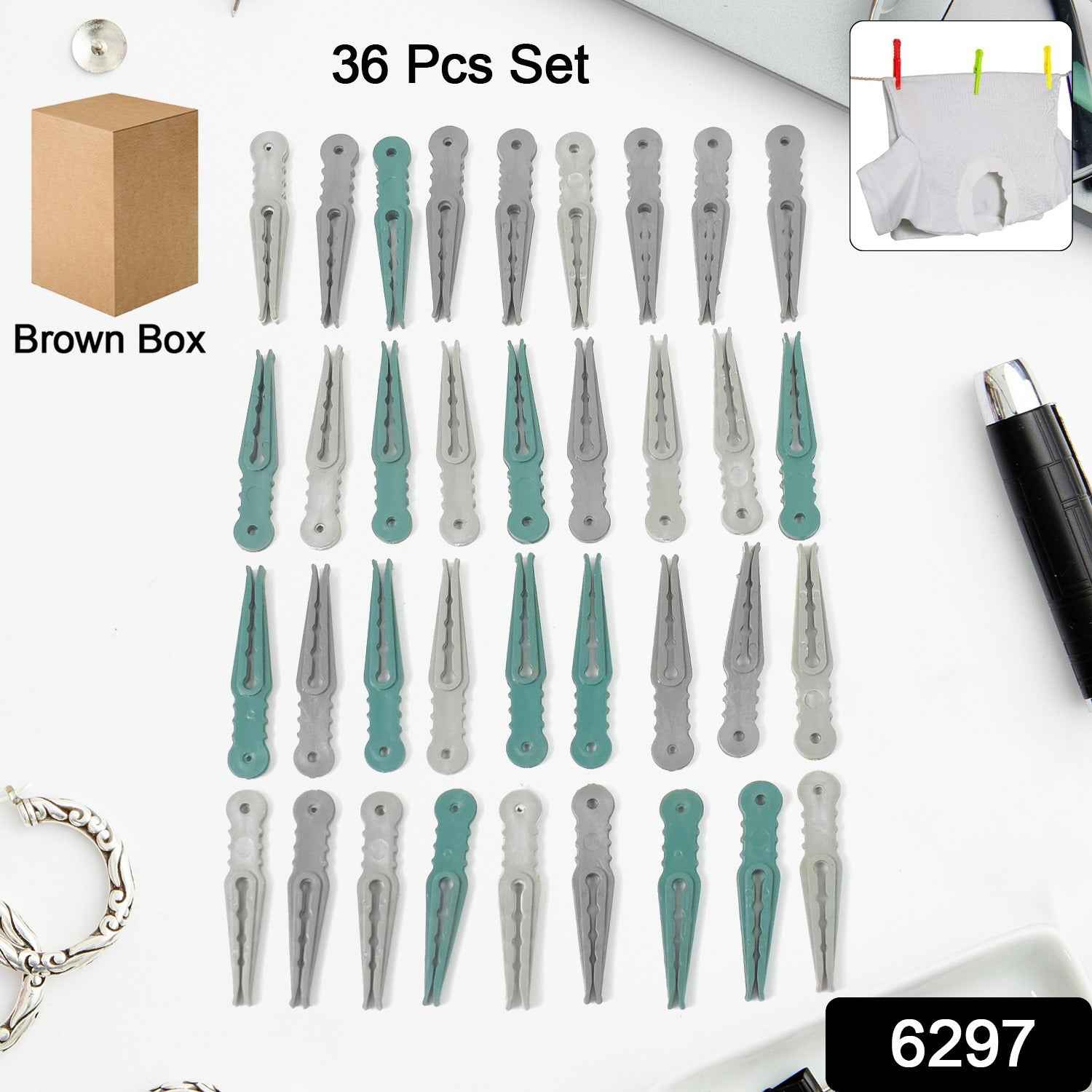 Plastic Cloth Pegs (36 Pcs) – Multipurpose & Strong | BathNova
