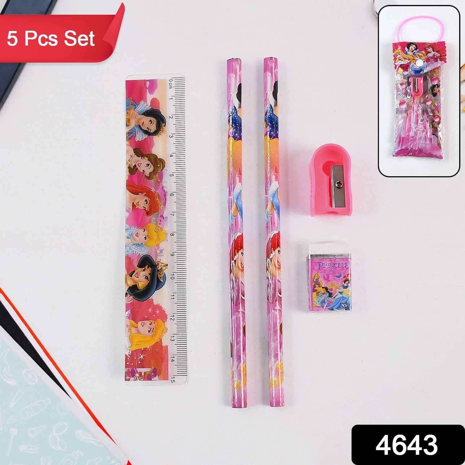 Cartoon Wooden Pencil Set – 5-in-1 Kids Stationery | Writezo