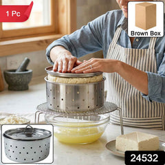 Stainless Steel Paneer Maker Mould with Lid for Cheese and Tofu Pre...