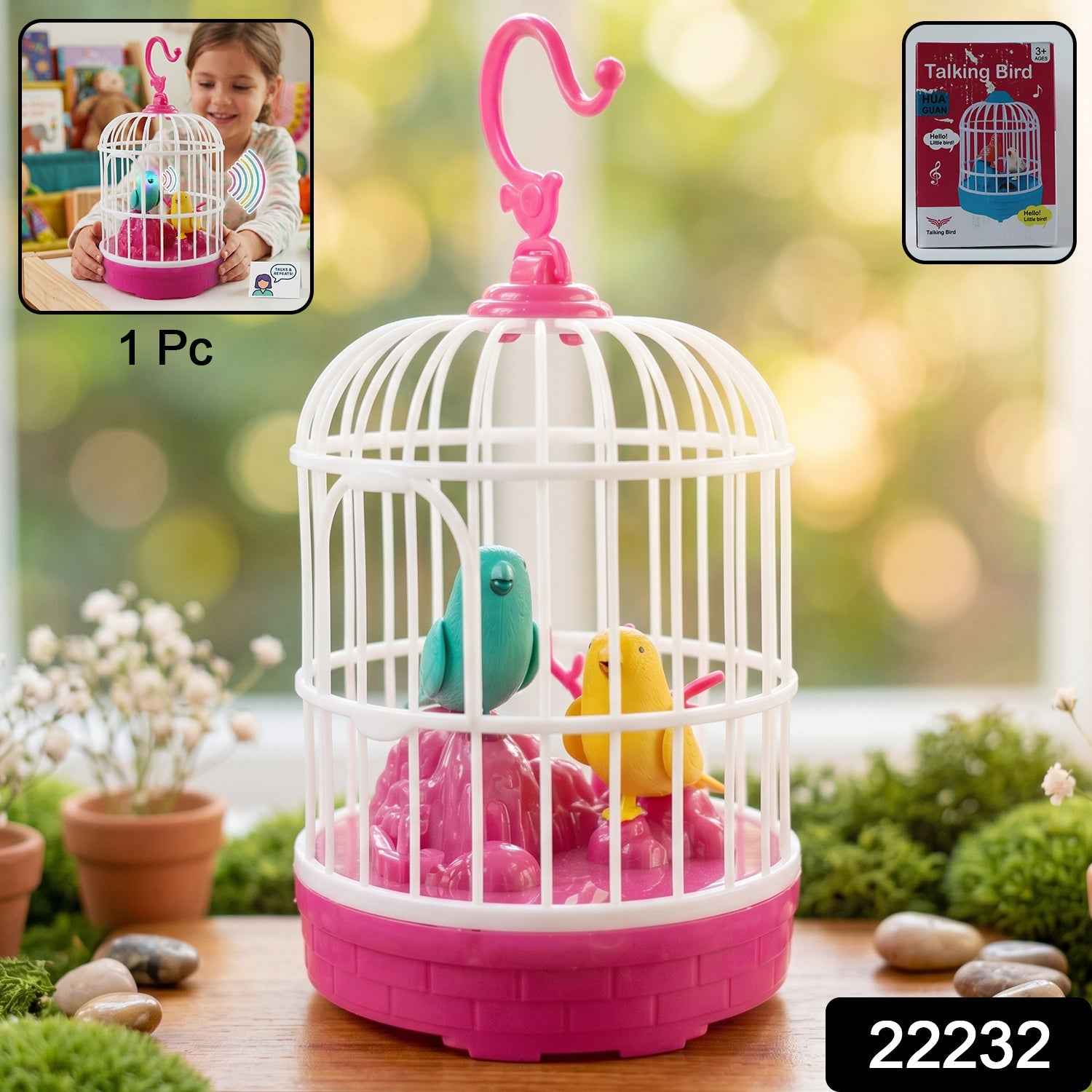 Kids Talking Bird Cage Toy – Interactive Sound & Repeats Fun