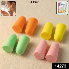 Close-up of colorful soft foam earplugs made for noise blocking and comfort