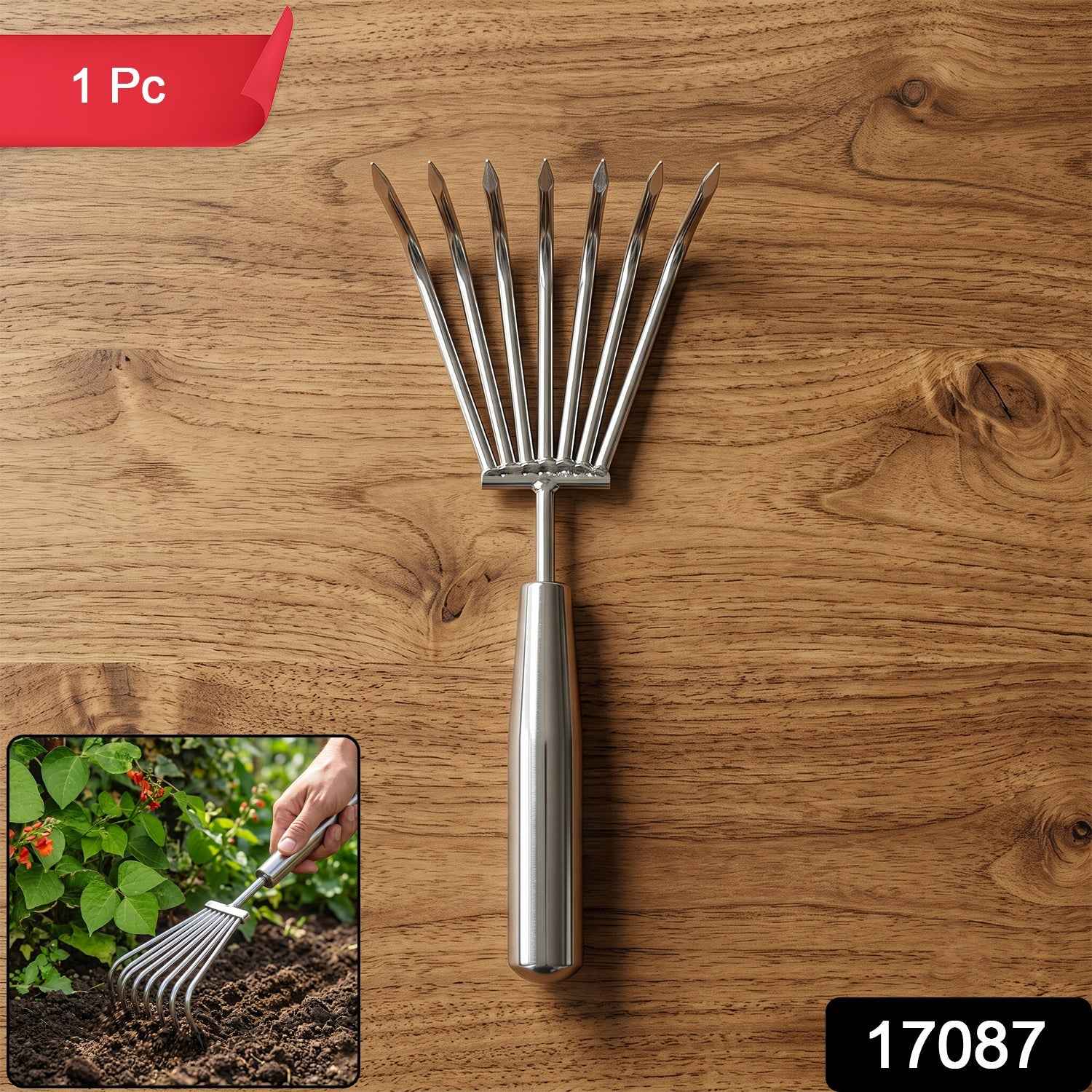 Stainless Steel Garden Rake Ð Durable & Rust-Resistant Tool for Easy Gardening
