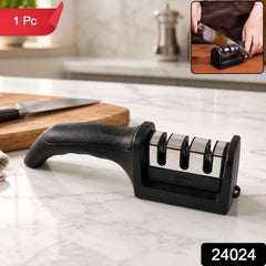 3 Stage Manual Knife Sharpener Tool for Steel and Ceramic Knives Ki...