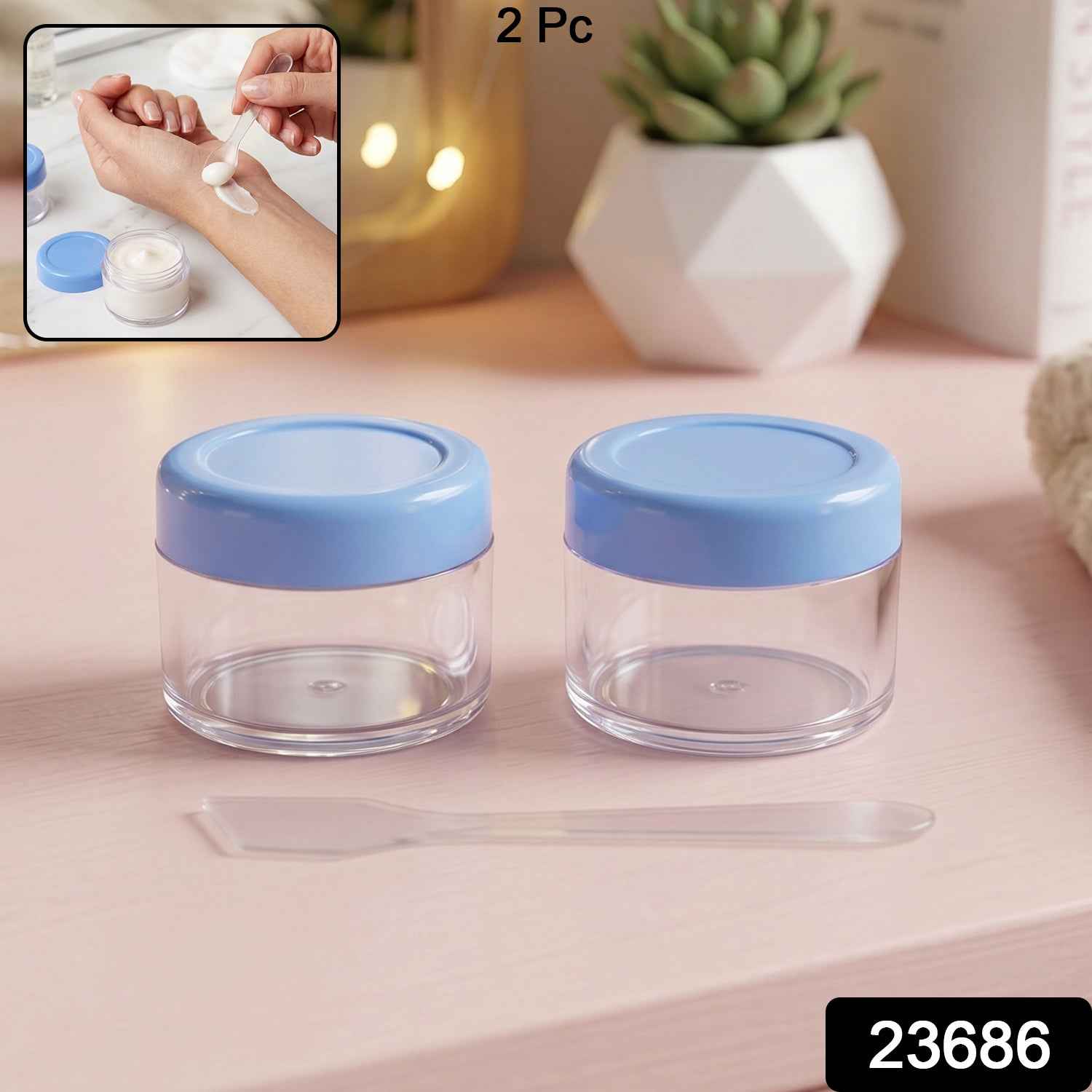 Plastic Cosmetic Jar Set Ð Refillable Travel Containers for Creams